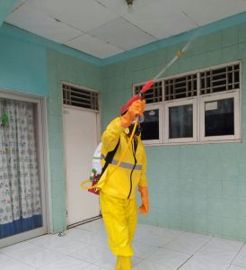 Putus Rantai Penyebaran Covid -19, Empat Elemen Lakukan Penyemprotan Disinfektan