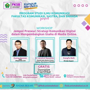 Ilmu Komunikasi Unisma Bekasi Gelar Workshop Jempol Preneur