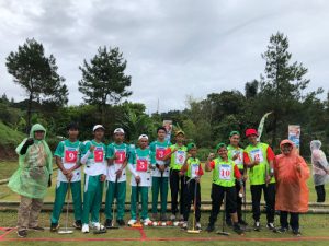 Meski Diguyur Hujan, Atlet Getball Tetap Semangat Bertanding