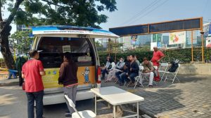 Pos Samsat Keliling Hadir di Pasar Central Lippo Cikarang
