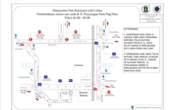 Atasi Kemacetan di Jalan Perjuangan, Dishub Kota Bekasi Terapkan Sistem Satu Arah