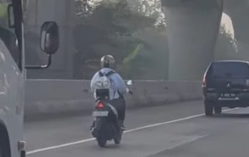 Diarahkan Maps, Pemotor Nyasar Masuk Jalan Tol Jakarta – Cikampek