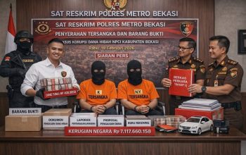 Polres Metro Bekasi Serahkan Dua Tersangka Korupsi Dana Hibah NPCI ke Jaksa