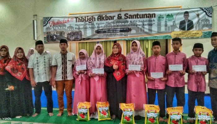 Lurah Duren Jaya Hadiri Santunan 300 Yatim dan Dhuafa di Masjid Al Muhajirin