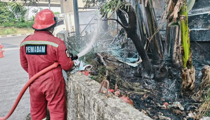 Lahan Kosong di Kalimalang Terbakar Diduga Akibat Pembakaran Sampah